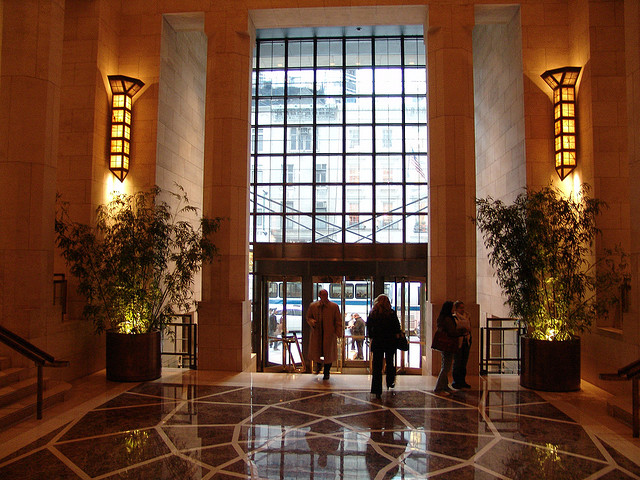 The lobby of the Four Seasons hotel in Manhattan