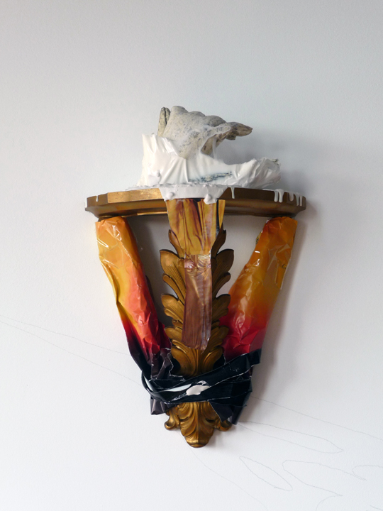 Display (Tied), 2009, Plaster, wood, acrylic, paper