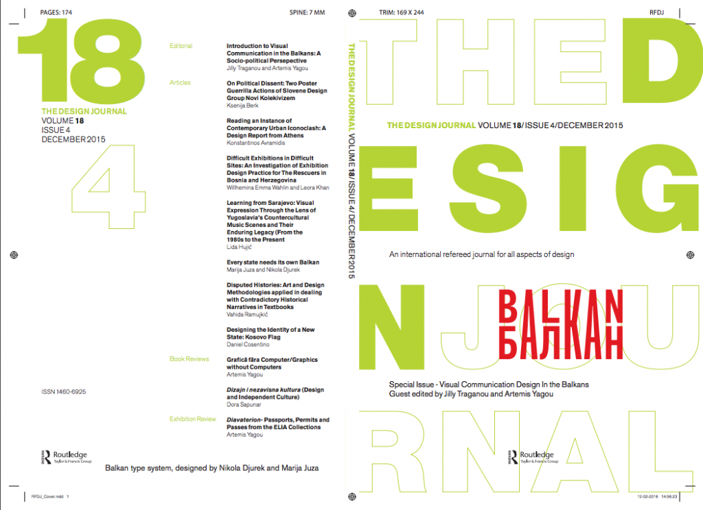 Special Issue of The Design Journal: “Visual Communication Design in the Balkans” Co-edited by Associate Professor Jilly Traganou