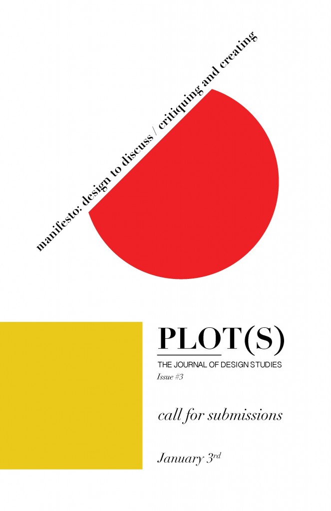 Design Studies Journal PLOT(S) Call for Submissions